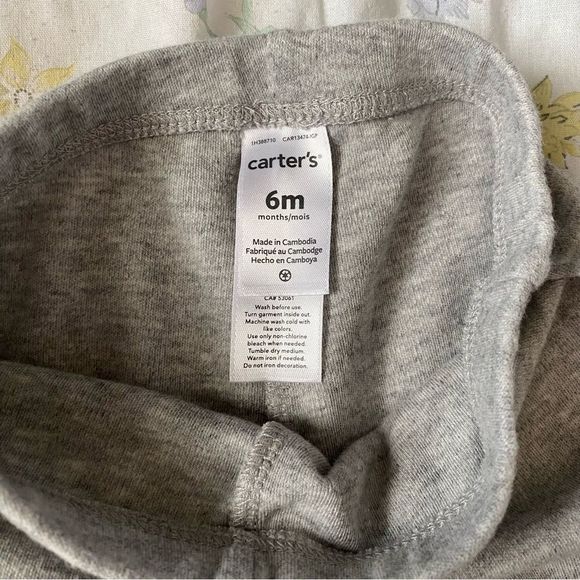 6 Month Carters Flamingo Leggings with White Ruffled Shirt Outfit Bundle - Picture 7 of 8